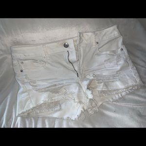 American Eagle White Jean Shorts
